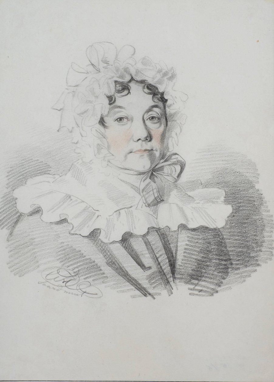 Portret van Maria Ivanovna Rimskaya-Korsakova, geboren Naumova 1764-1832, 1820s door Carl von Hampeln