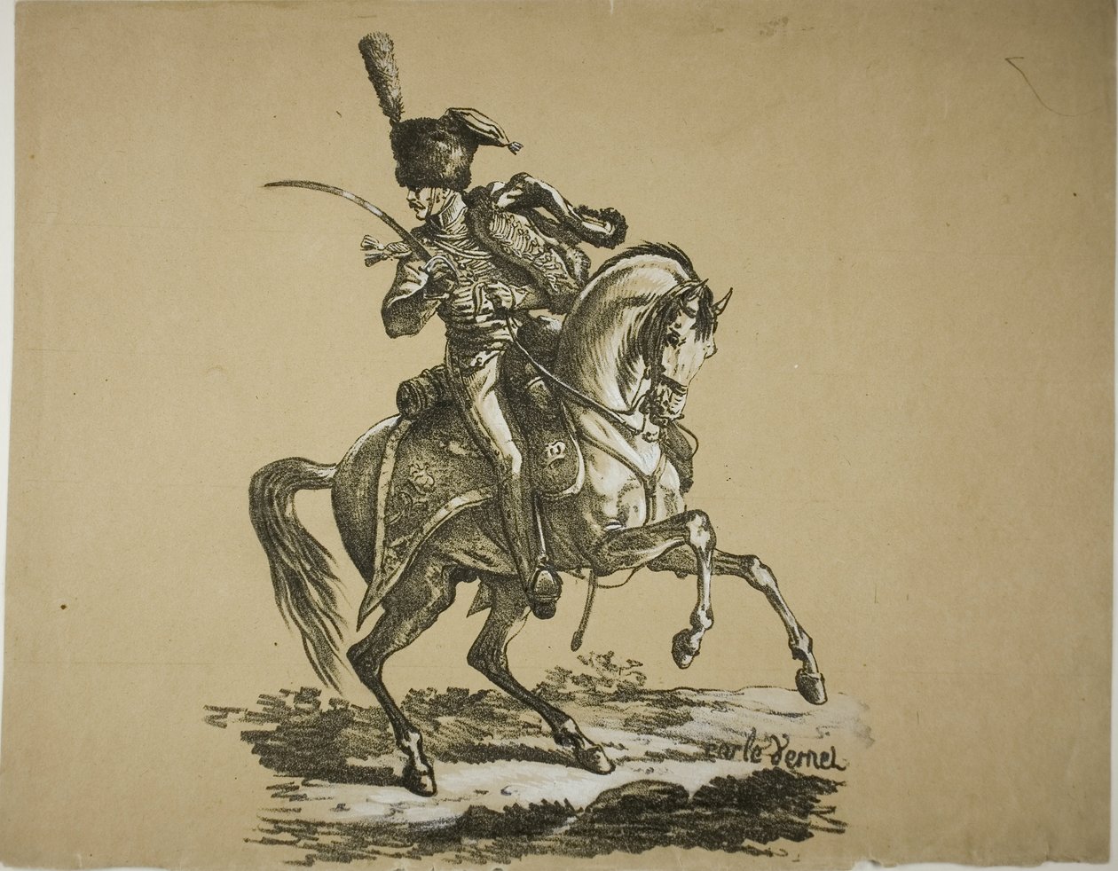 Koninklijke Wacht, Bereden Hussard en Paard, nr. 6 door Carle Vernet