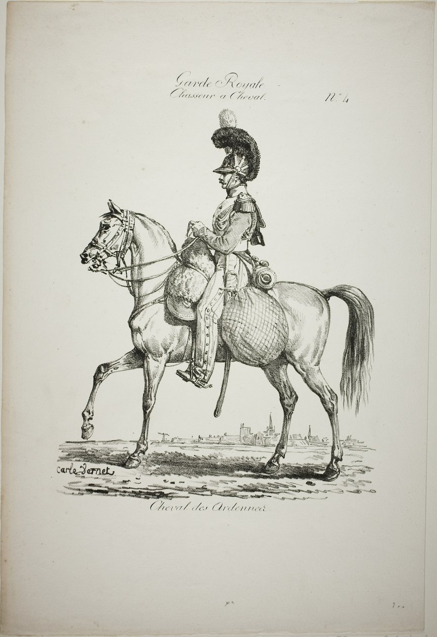 Koninklijke Wacht, Normandische Bereden Lichtinfanterist en Paard, Nr. 4 door Carle Vernet