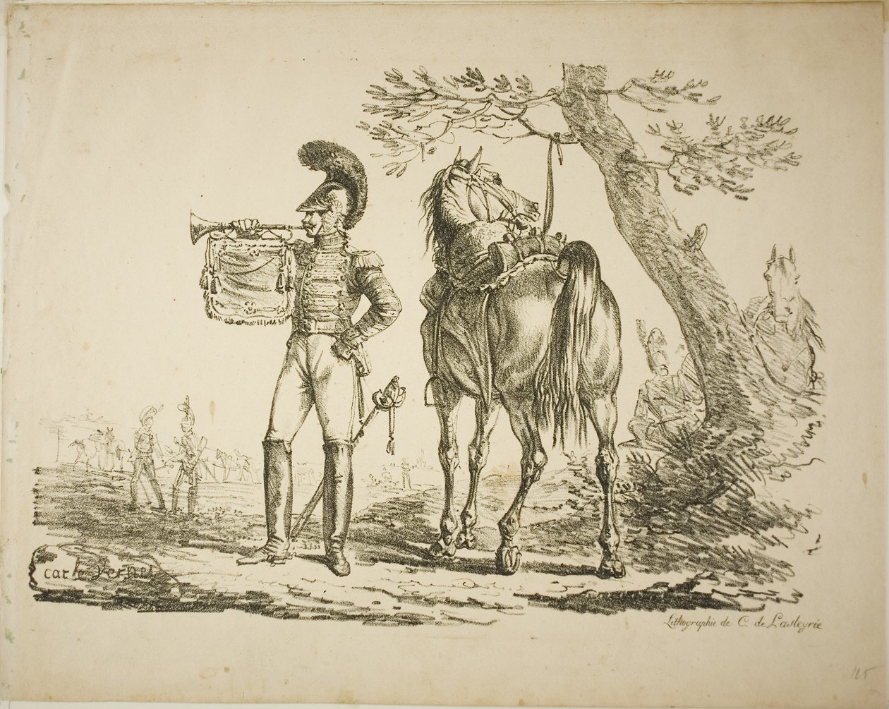 Trompettist van de Schutters door Carle Vernet