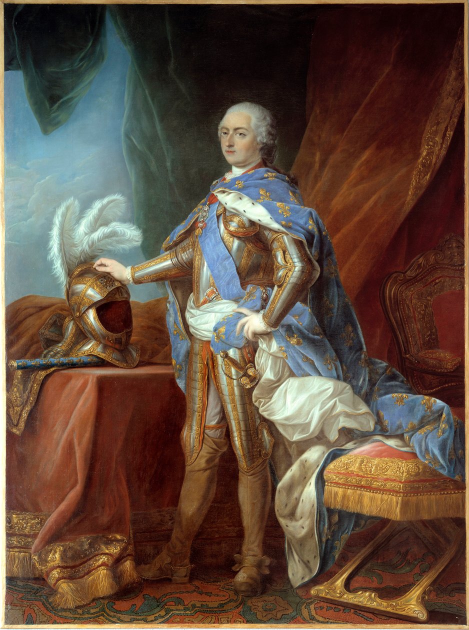 Portret van Lodewijk XV in harnas door Carle van Loo