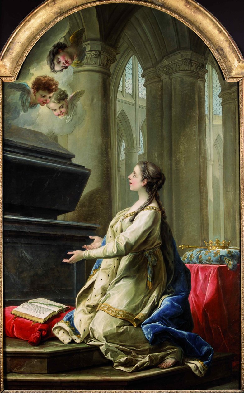Sint Clotilde biddend bij het graf van Sint Martinus, 1753 door Carle van Loo