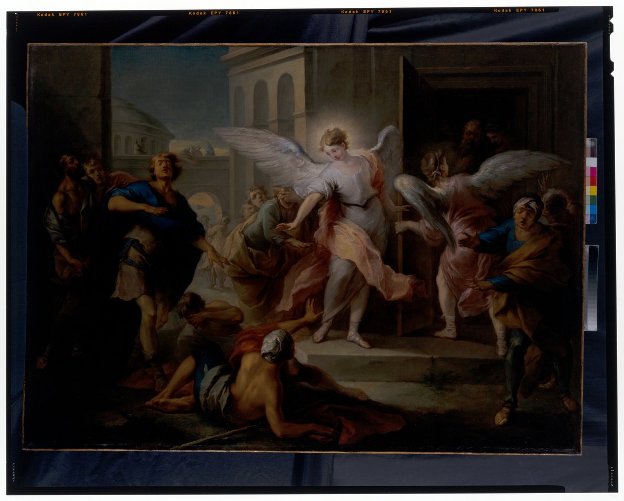 De verblinding van de inwoners van Sodom door Carle van Loo