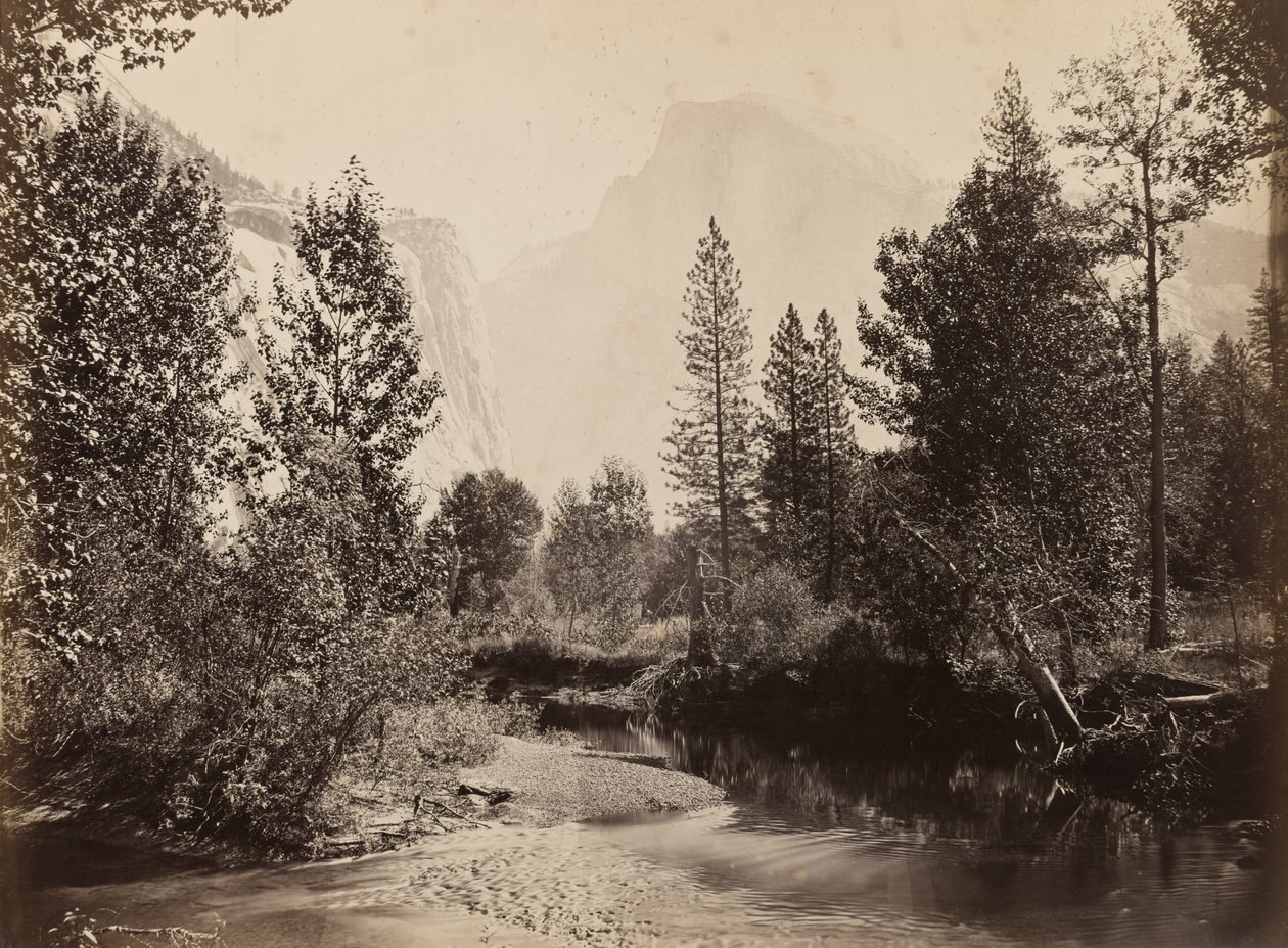 Half Dome, 4967 voet, Yosemite door Carleton E. Watkins