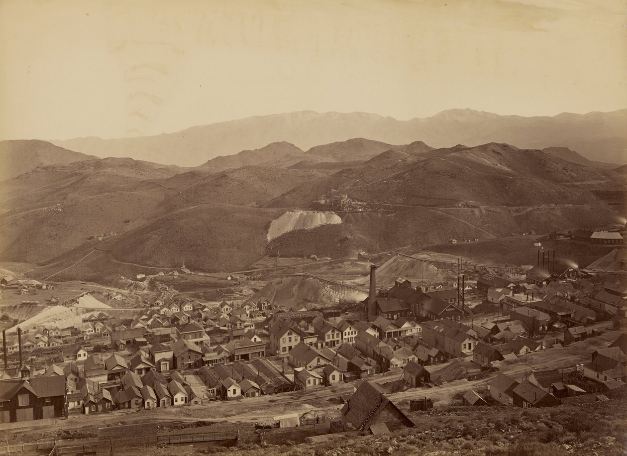 De Combination Shaft, vanaf de Water Flume door Carleton E. Watkins