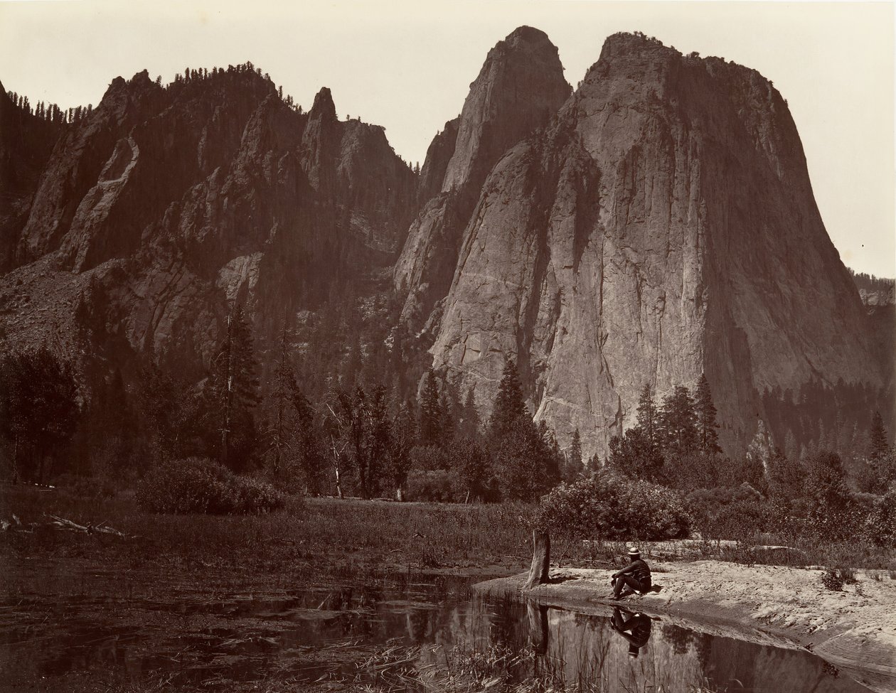 Cathedral Rocks, Yosemite, ca. 1872, gedrukt ca. 1876 door Carleton E. Watkins.