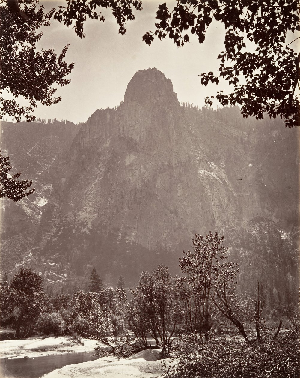 Sentinel Rock, Yosemite, ca. 1872, gedrukt ca. 1876 door Carleton E. Watkins.