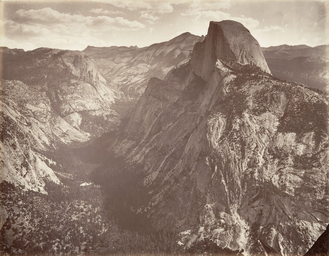 Zuidkoepel, 6.000 voet, ca. 1872, gedrukt ca. 1876. door Carleton E. Watkins.
