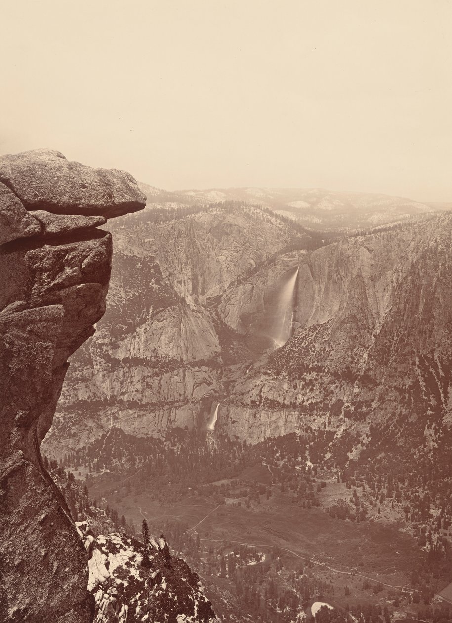 De Yosemite-watervallen, vanaf Glacier Point,1878-1881 (foto) door Carleton Emmons Watkins