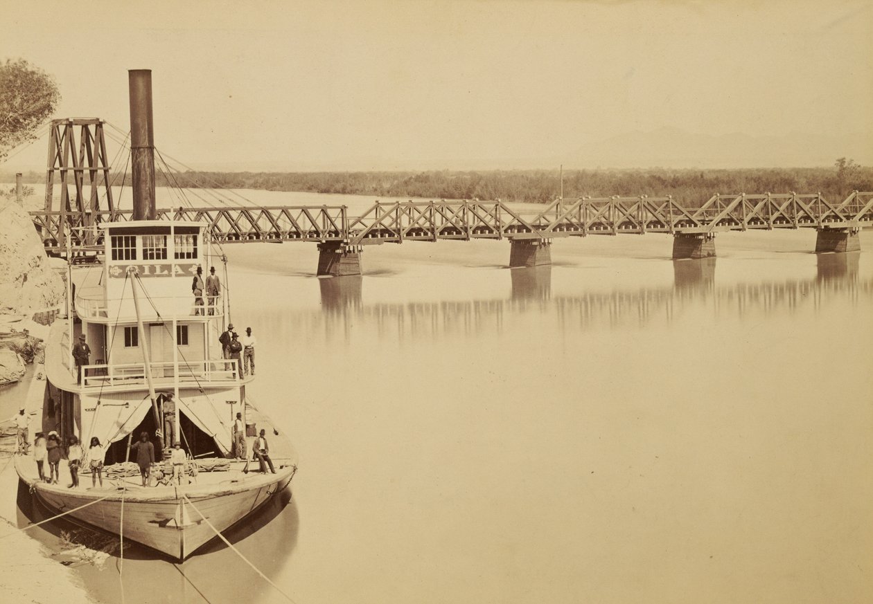 [Brug over de Colorado bij Yuma] door Carleton Watkins