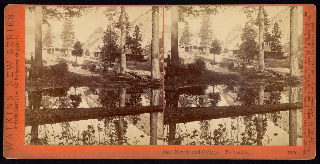 Casa Nevada en Cottage. Yo Semite door Carleton Watkins