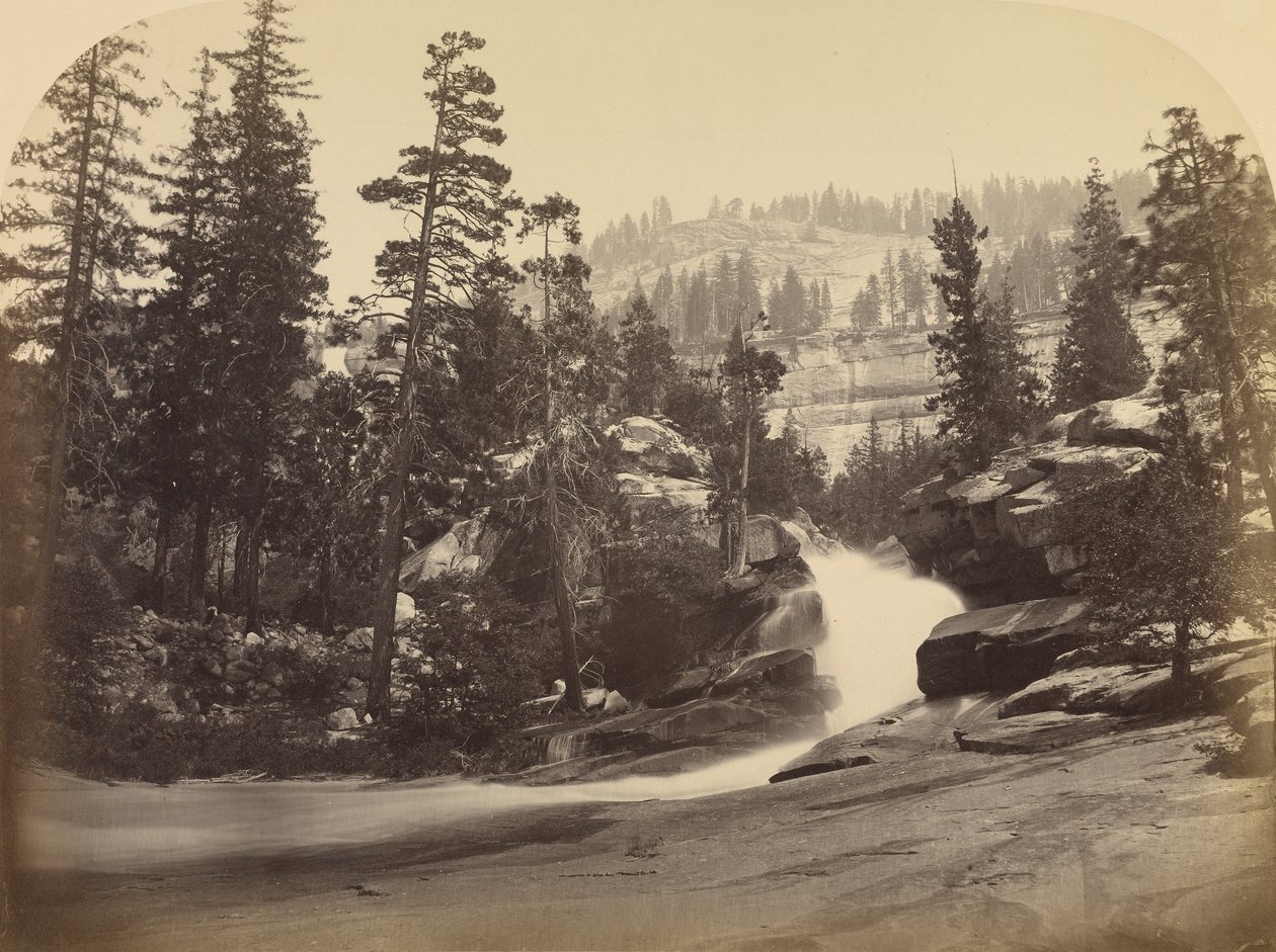 Waterval - Nevada Fall - 700 voet, Yosemite door Carleton Watkins