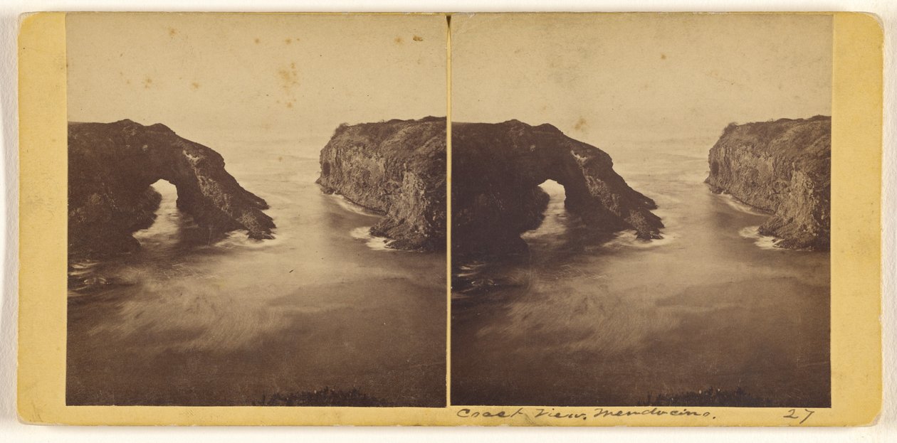 Kustgezicht, Mendocino door Carleton Watkins