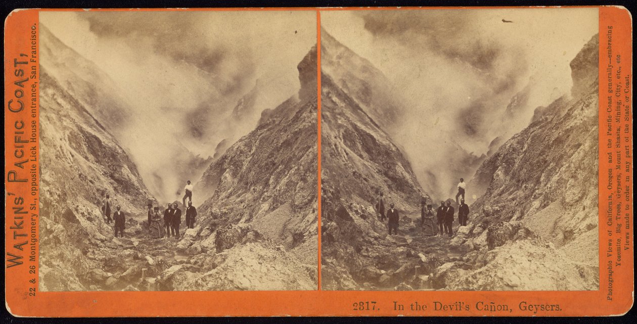 In de Duivelskloof, Geisers door Carleton Watkins