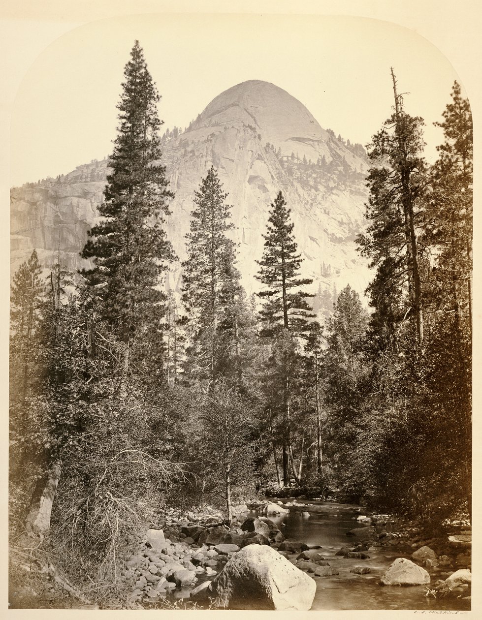 Tacoye [sic] - Noordelijke koepel, 3729 ft. Yo Semiet door Carleton Watkins