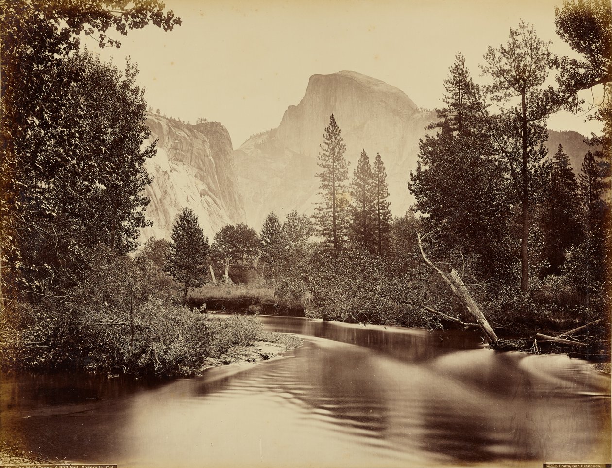 Half Dome, 4.953 voet, Yosemite, Californië door Carleton Watkins