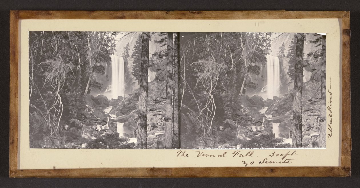 De Vernal Fall. 300 ft. Yo Semite door Carleton Watkins
