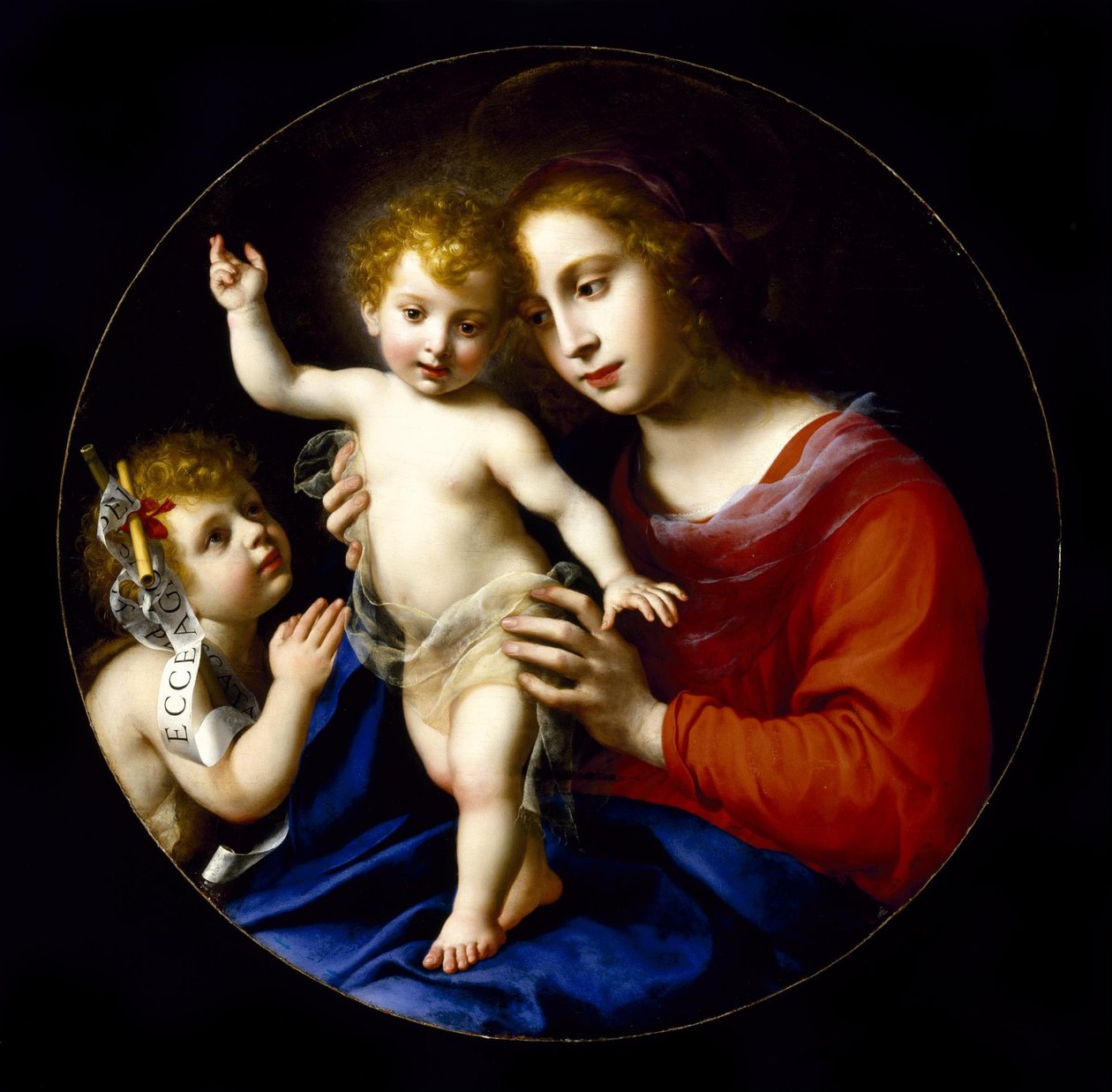 Maagd en Kind met de Jonge Sint Johannes de Doper door Carlo Dolci