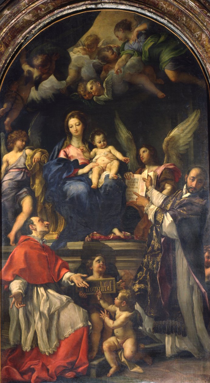 De Maagd op de troon tussen de heiligen Carlo Borromeo en Ignatius van Loyola, c.1685 door Carlo Maratta or Maratti