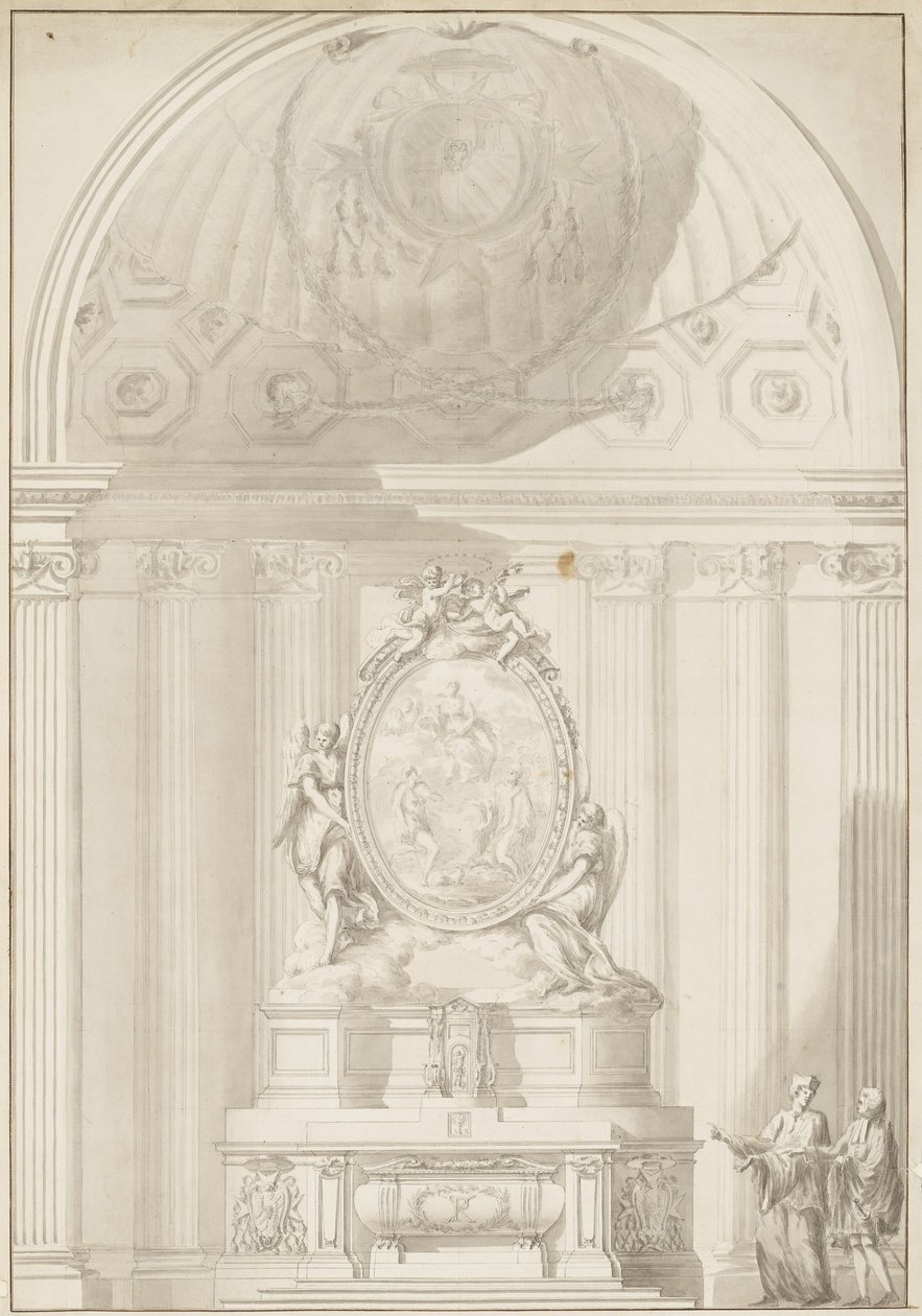 Santa Maria del Priorato, Rome, Alternatief Ontwerp voor het Hoofdaltaar door Carlo Marchionni