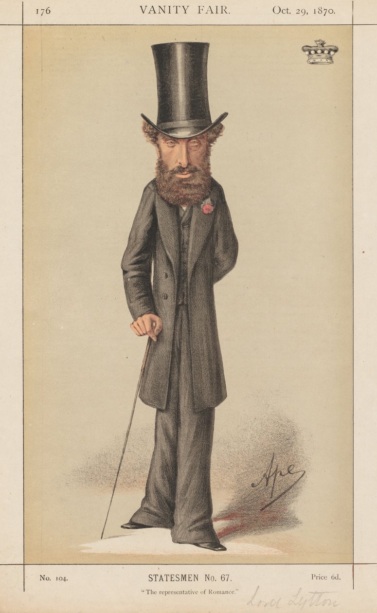 Vanity Fair: Staatslieden Nr. 67 "De Vertegenwoordiger van de Romantiek" door Carlo (Ape) Pellegrini
