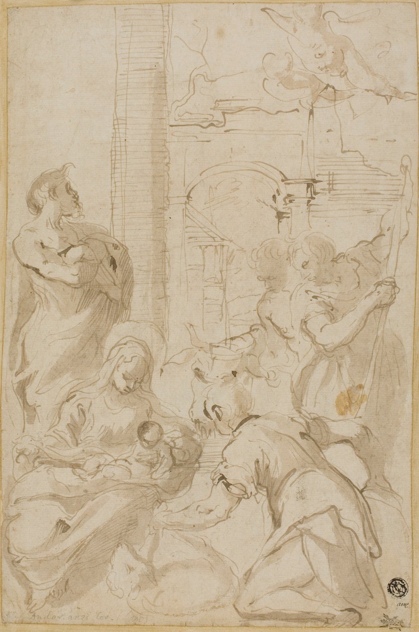 Aanbidding van de herders door Carlo Bononi