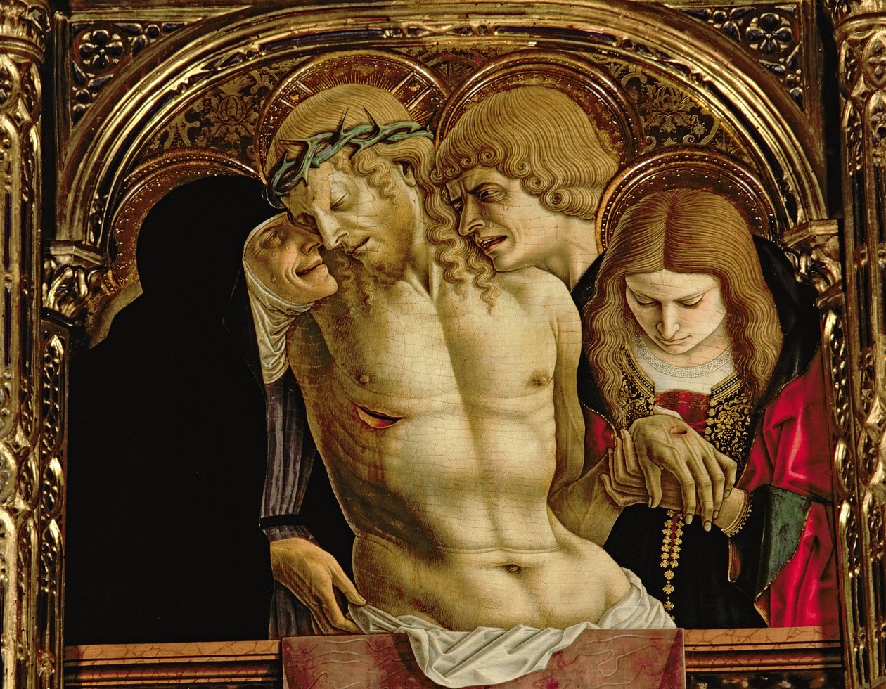 Rouw om de dode Christus (detail) door Carlo Crivelli