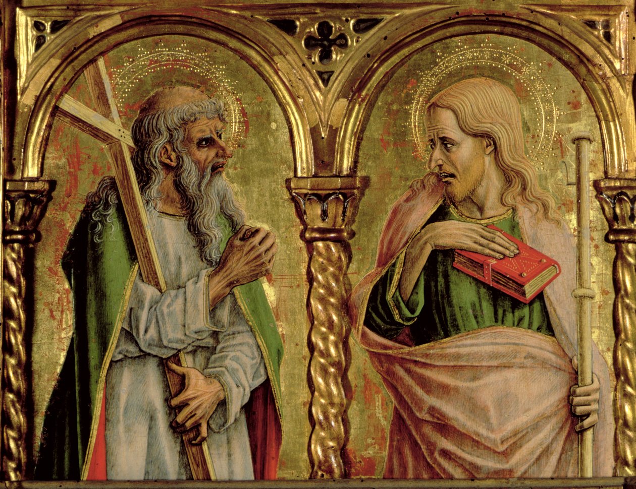 St. Andreas en St. Jacobus de Meerdere (detail) door Carlo Crivelli