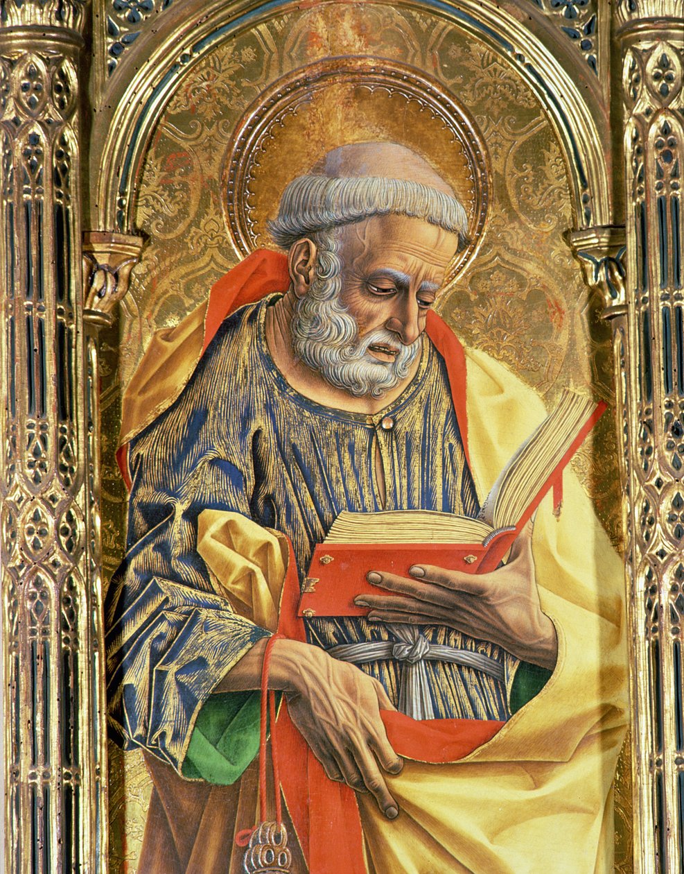 St. Petrus (detail) door Carlo Crivelli