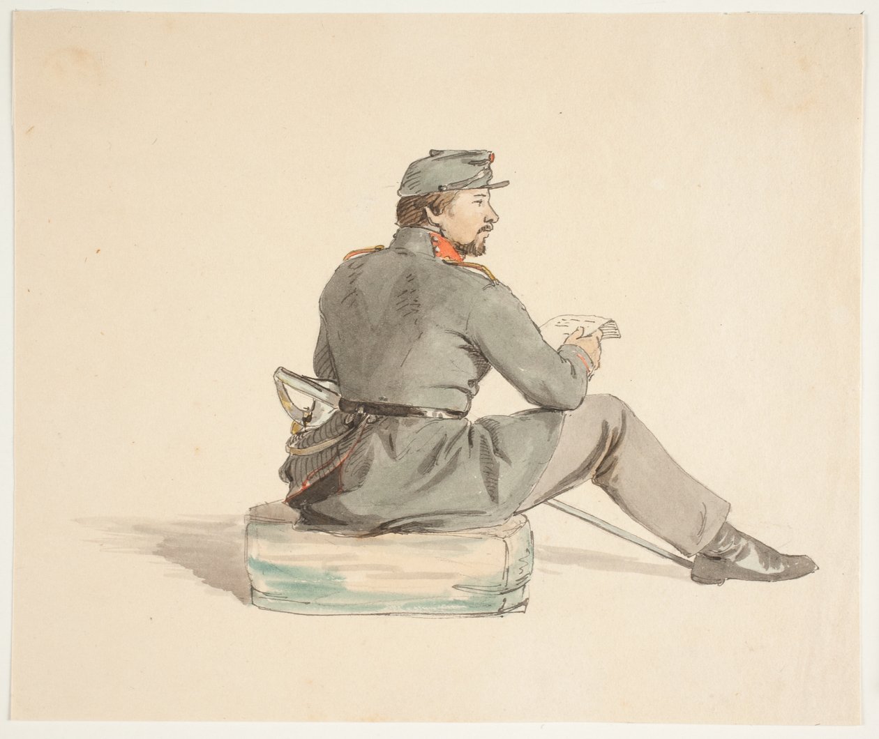 Lezende soldaat door Carlo Dalgas