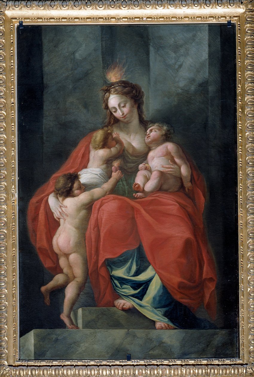 Allegorie van de dertien waarden van de republiek: de Liefdadigheid door Carlo Giuseppe Ratti