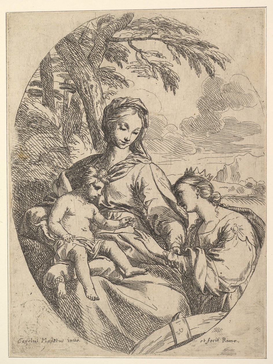 Het huwelijk van Sint-Catharina door Carlo Maratta or Maratti
