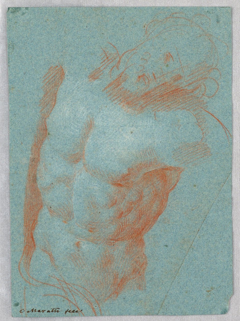 Tekening, Een torso van de dode Christus, 1650-1700 door Carlo Maratti