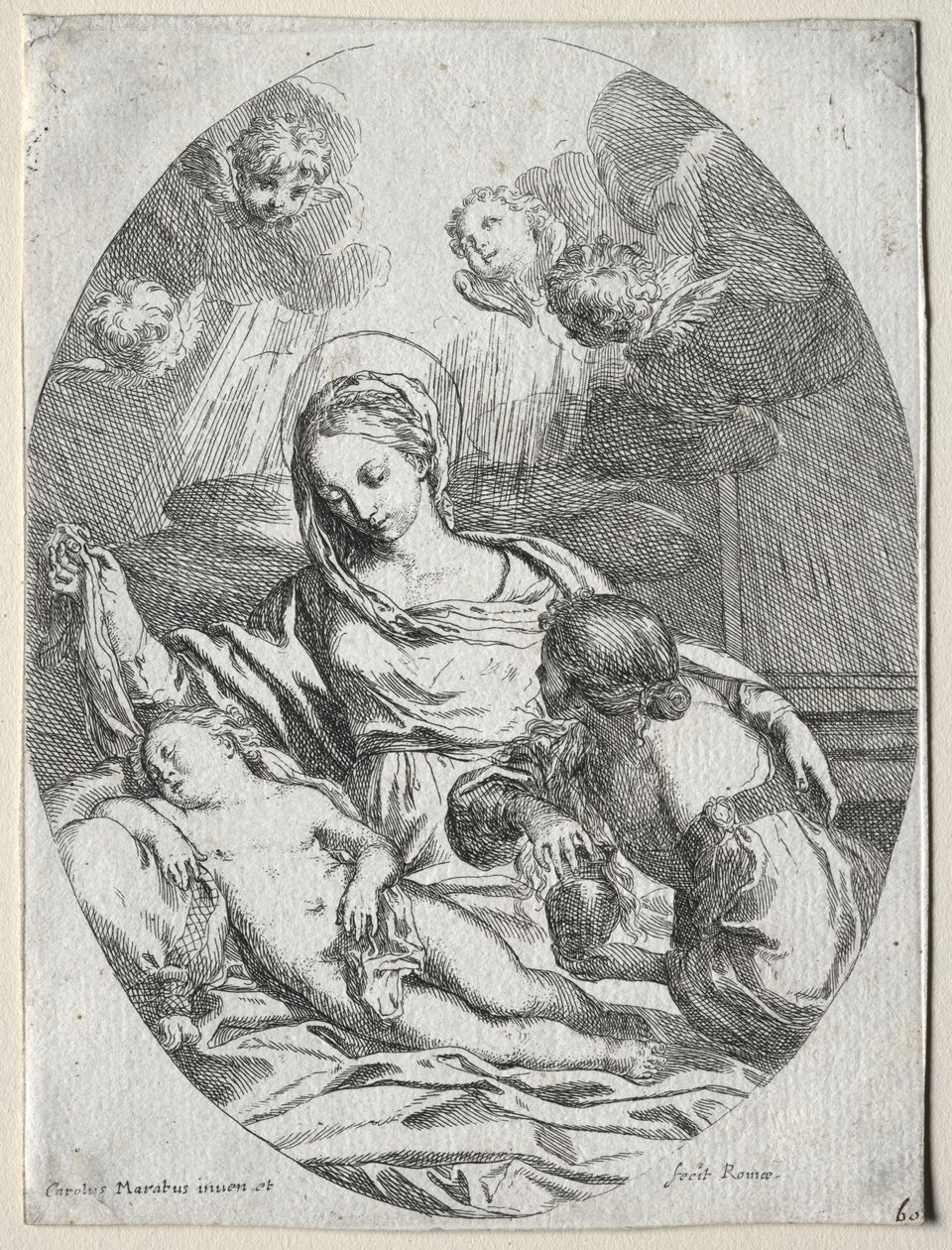 Madonna en Kind met de Magdalena door Carlo Maratti