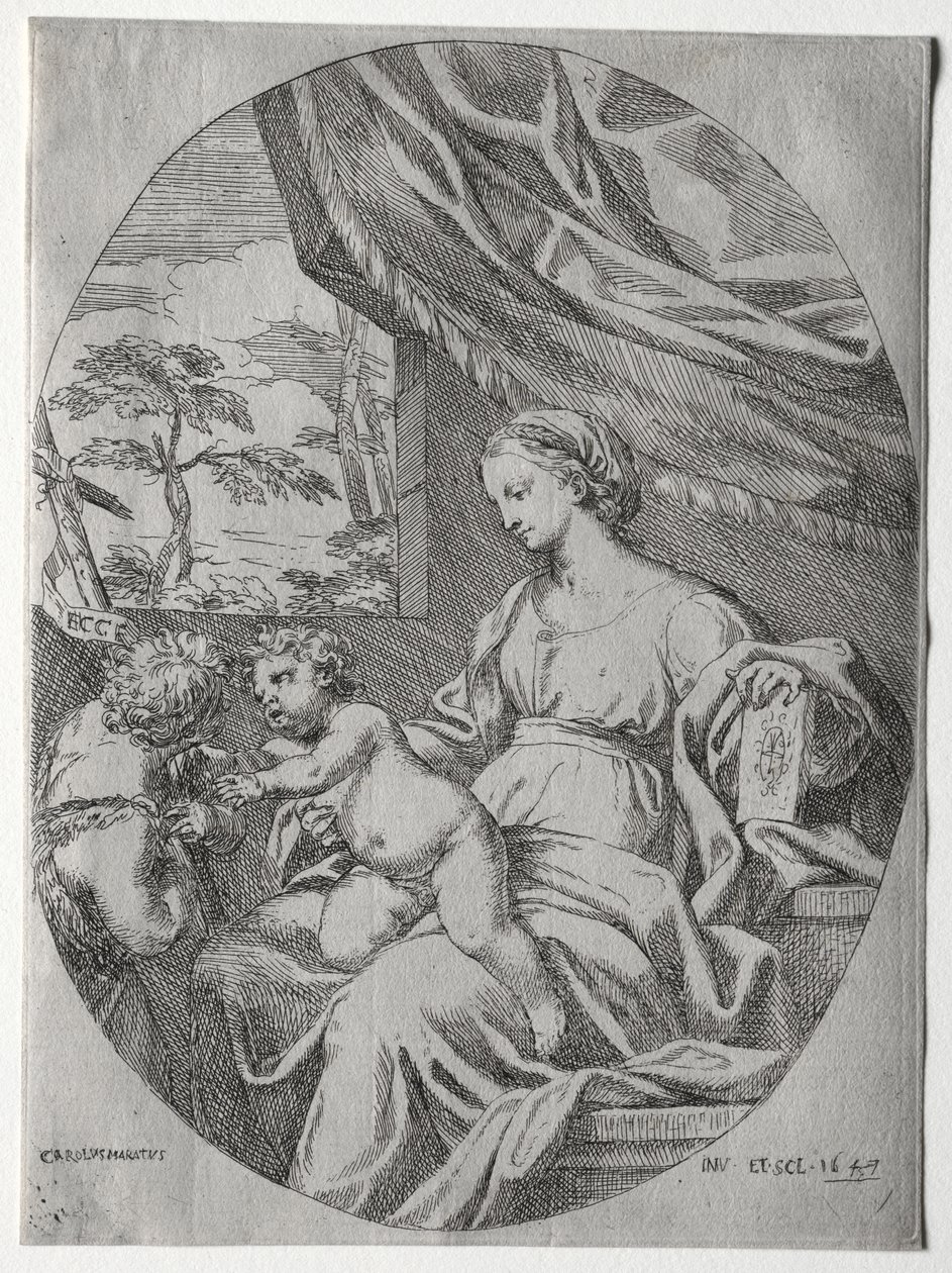 Maagd en Kind met de jonge St. Johannes door Carlo Maratti