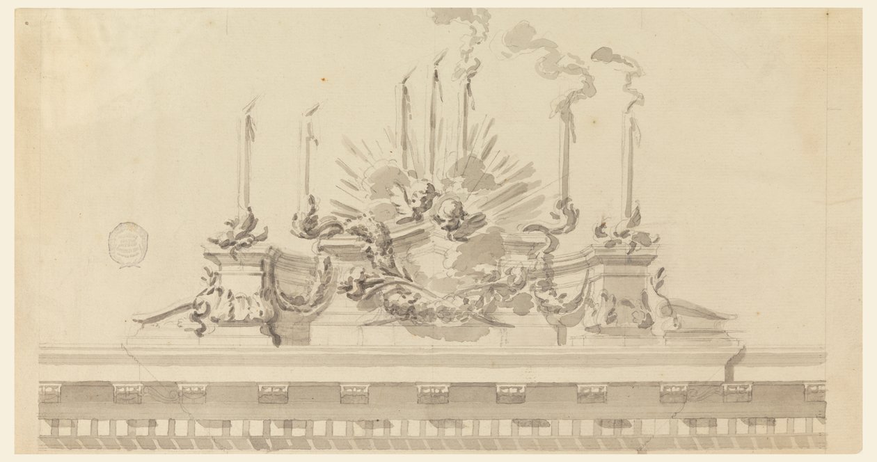Ontwerp voor decoratie van een ceremonie door Carlo Marchionni