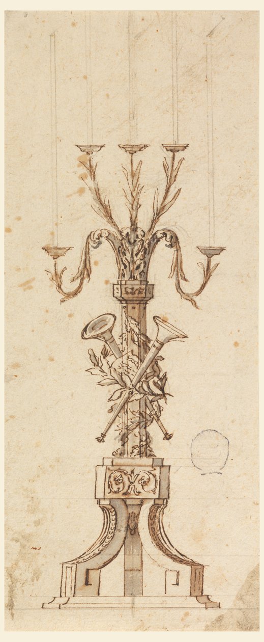 Ontwerp voor een Kandelaar door Carlo Marchionni