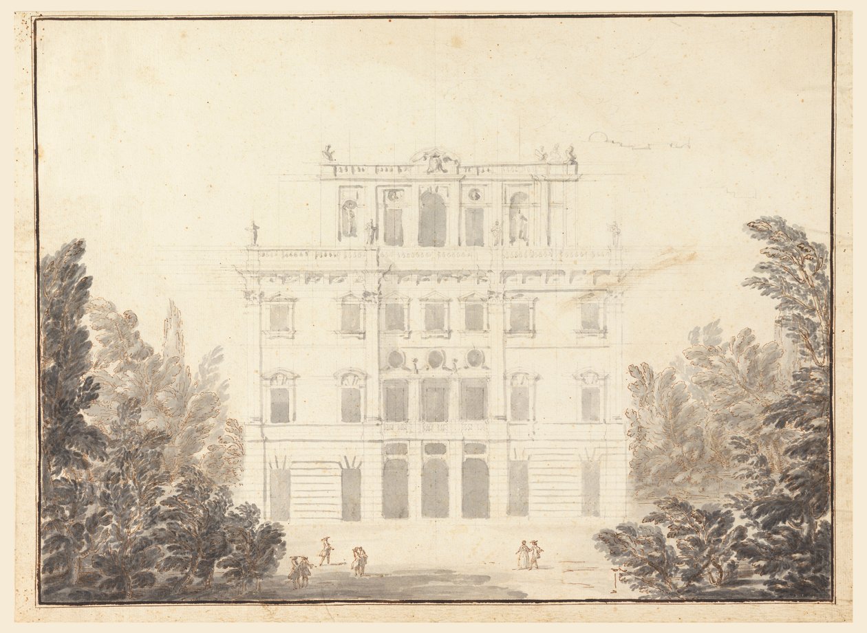 Ontwerp voor een Casino in een Park door Carlo Marchionni