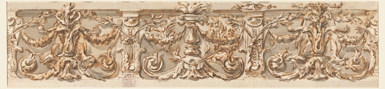 Tekening, Ontwerp voor een fries, ca. 1770 door Carlo Marchionni
