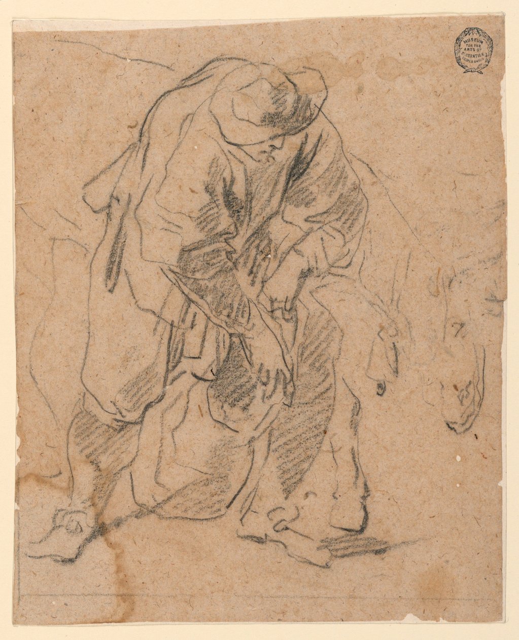 Tekening, Boer met tas, 1728-78 door Carlo Marchionni