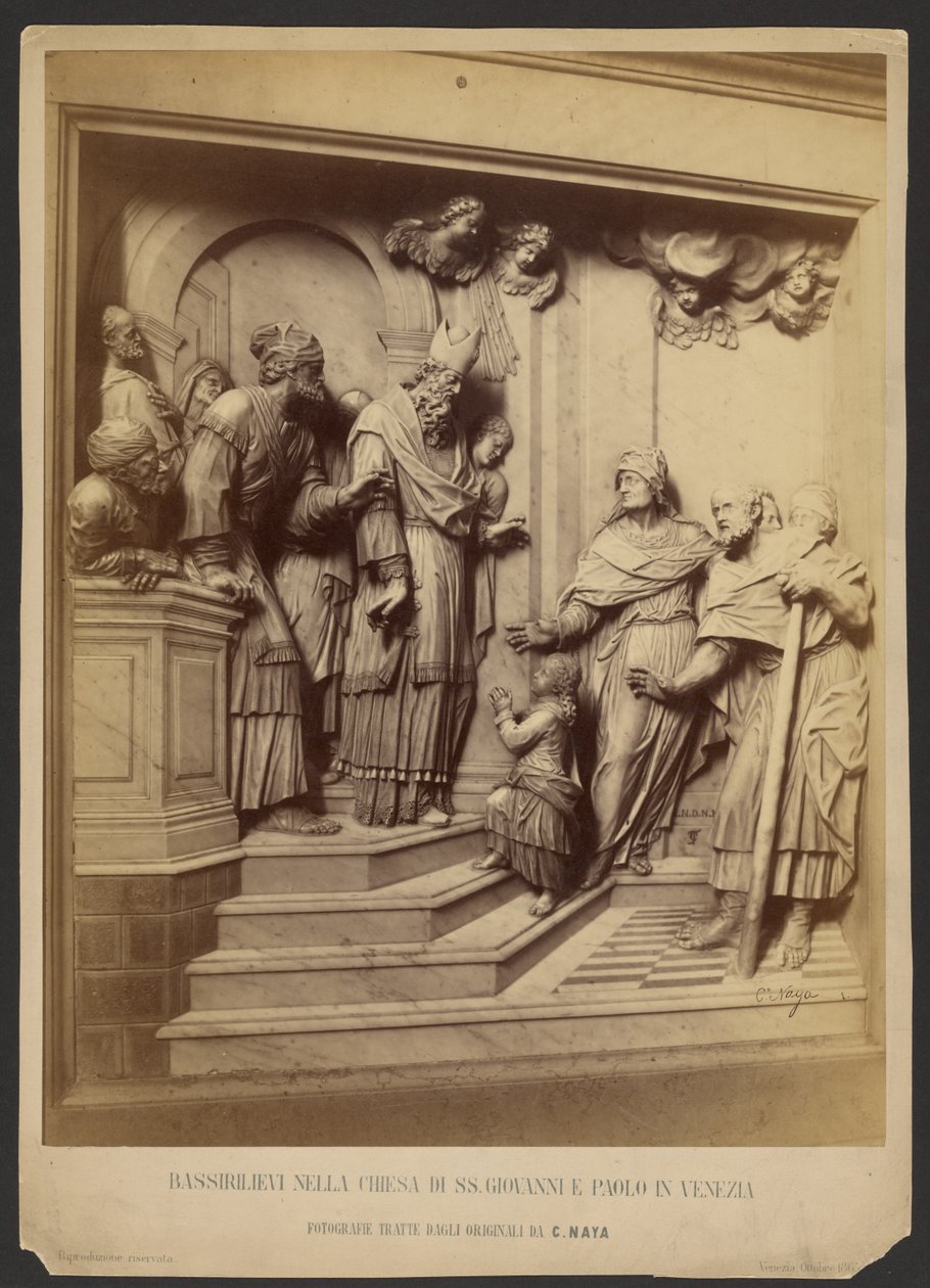 Bas-reliëf van de kerk van Sint Jan en Paulus in Venetië door Carlo Naya