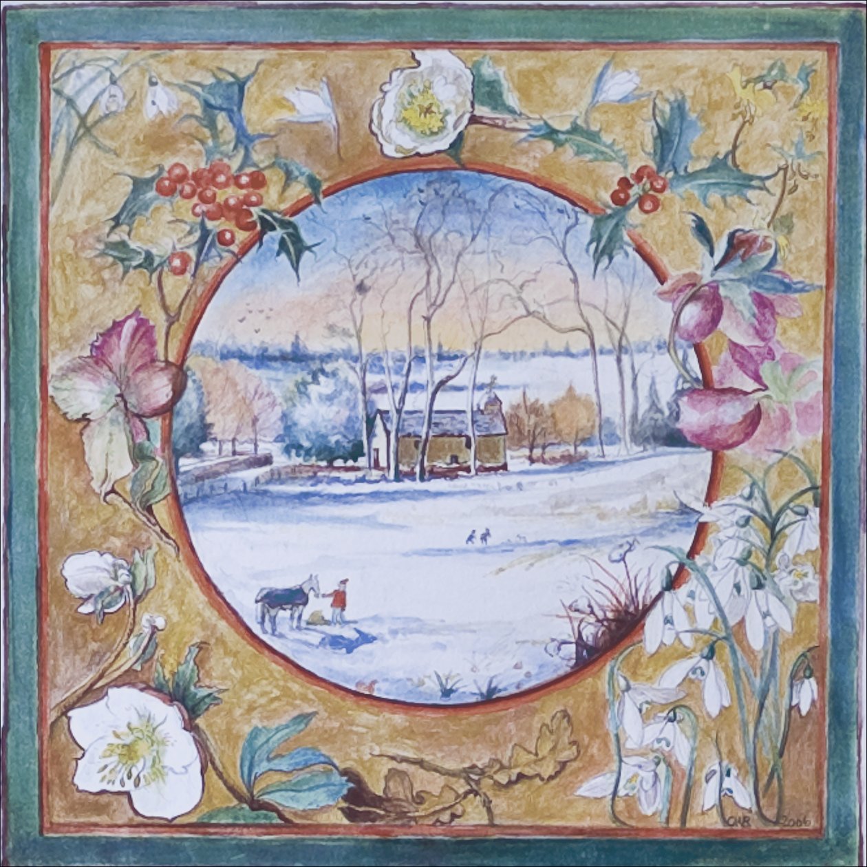 Kerstmorgen, Little Somborne, 2007 door Caroline Hervey Bathurst