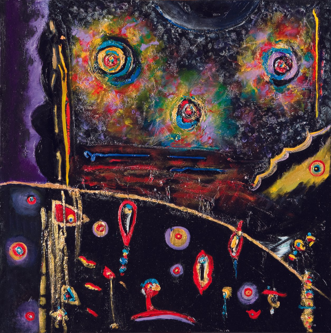 Night Seed Transmission, 2007 (acryl en olieverf op doek) door Carolyn Mary Kleefeld