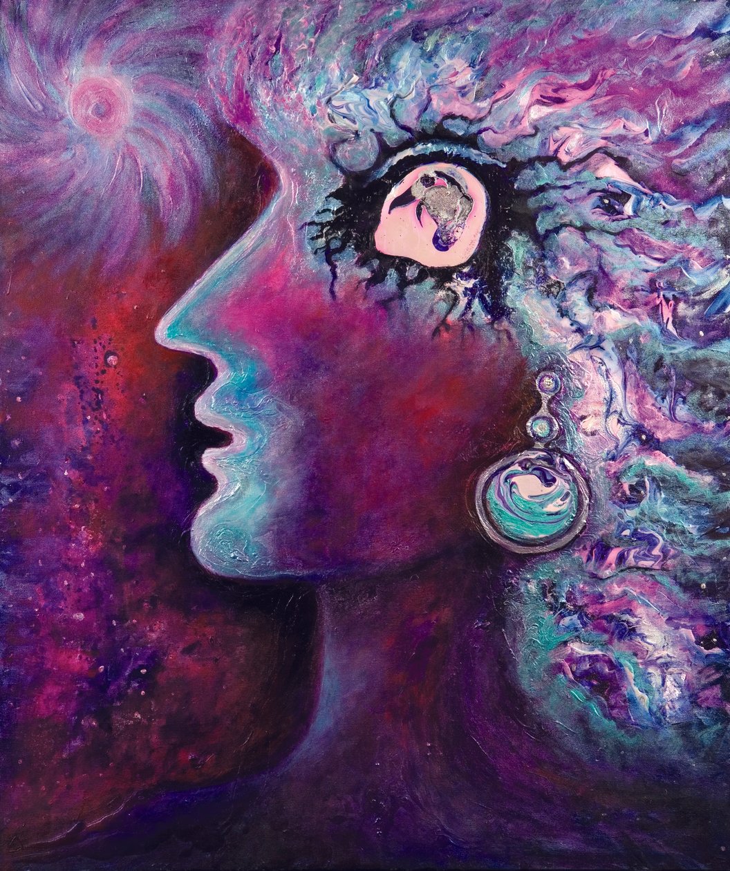 Quantum Diva, 2008 (olieverf op doek) door Carolyn Mary Kleefeld