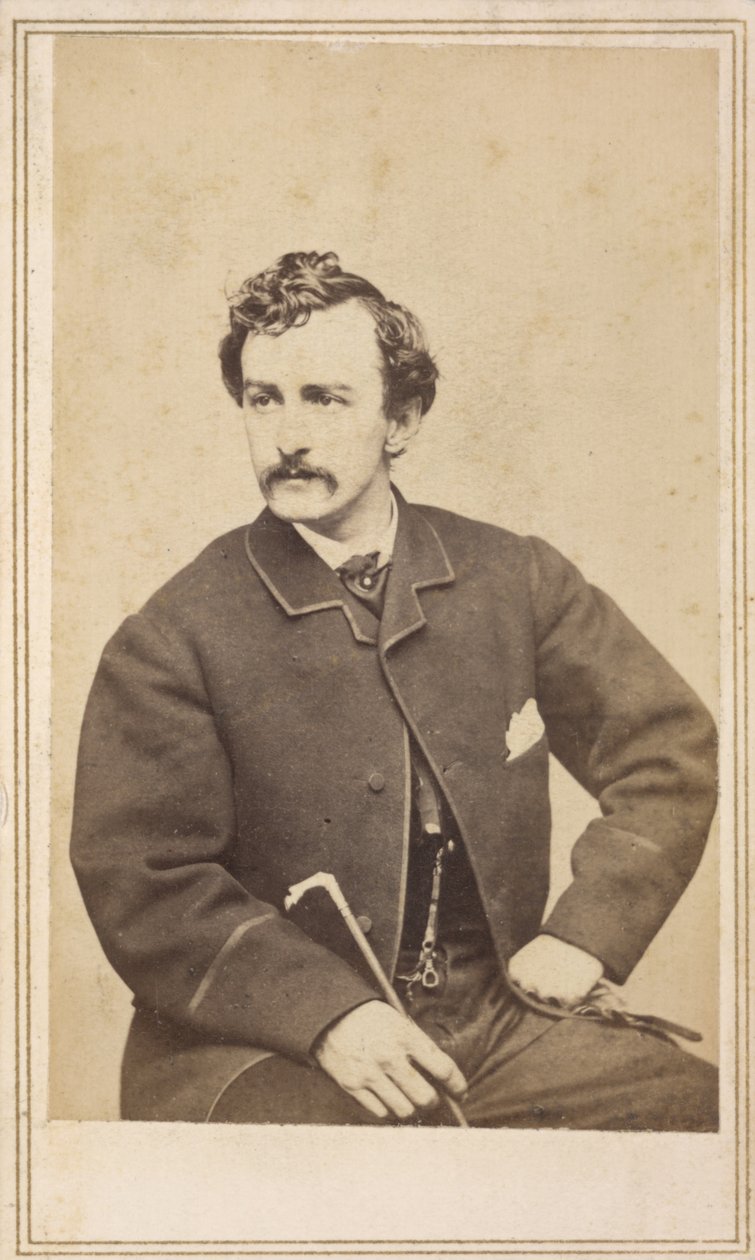 Carte de visite van John Wilkes Booth, 1862 door Case and Co. Silsbee
