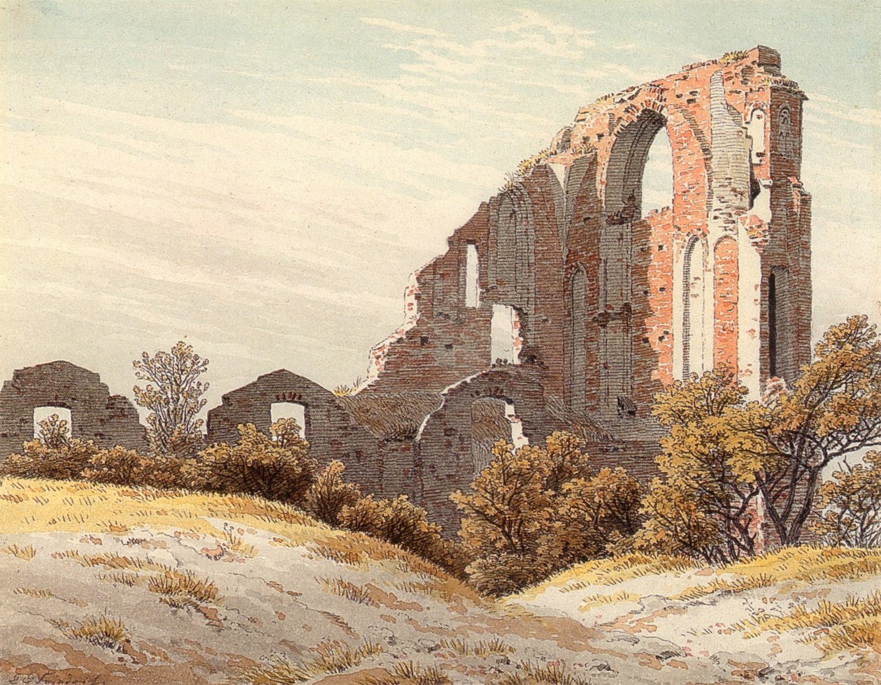 De ruïnes van Eldena door Caspar David Friedrich