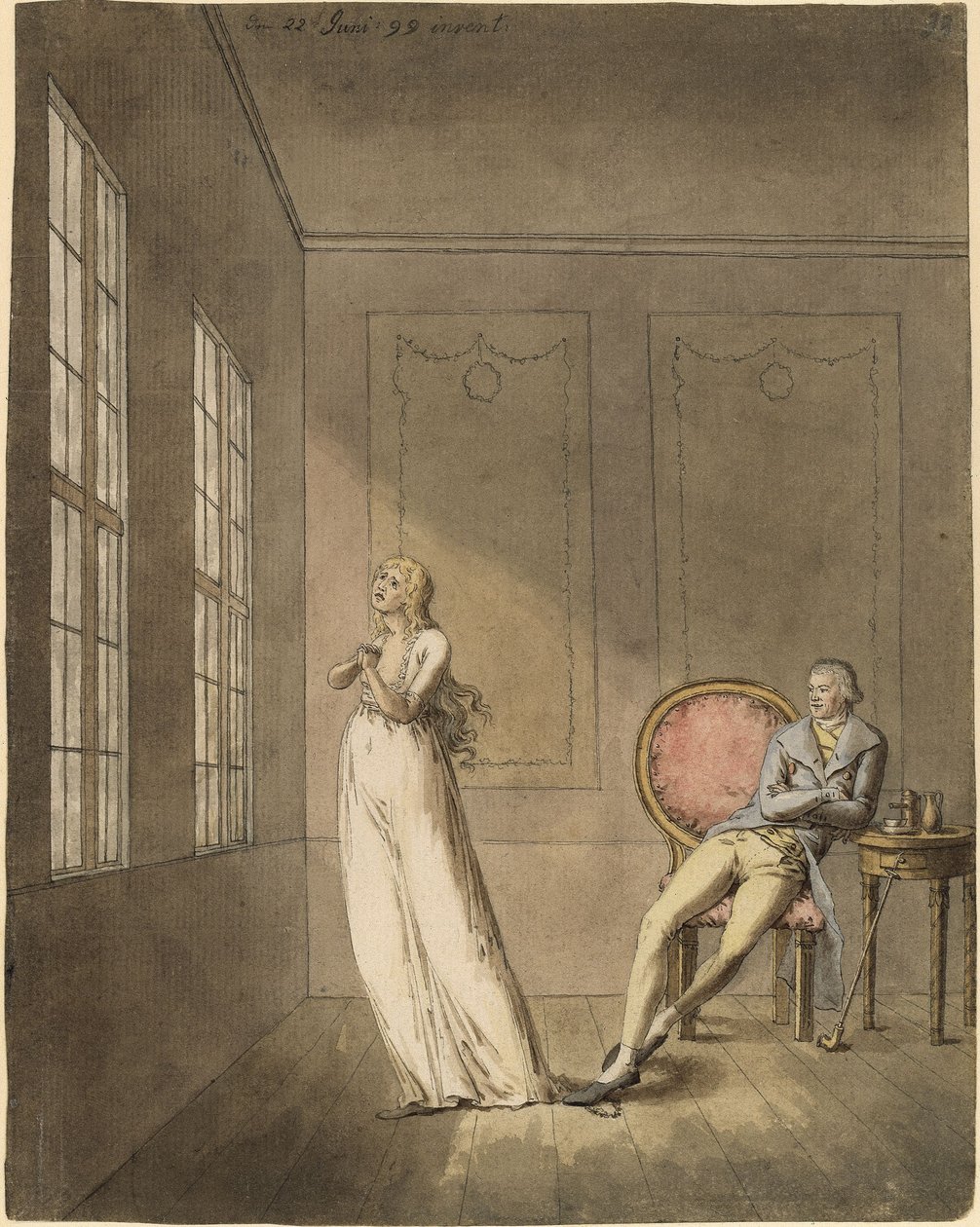 Amalie en Franz Moor uit Schillers „De rovers“ door Caspar David Friedrich