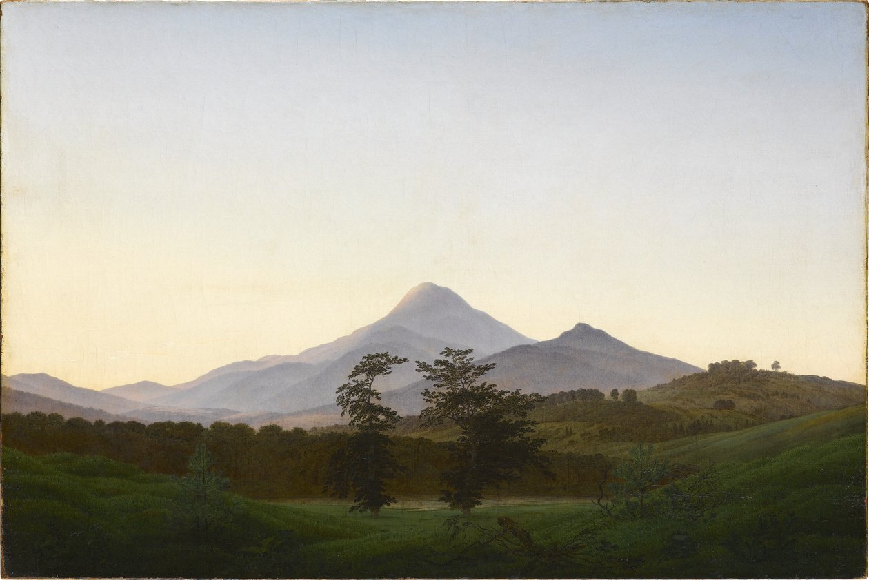 Boheems landschap door Caspar David Friedrich