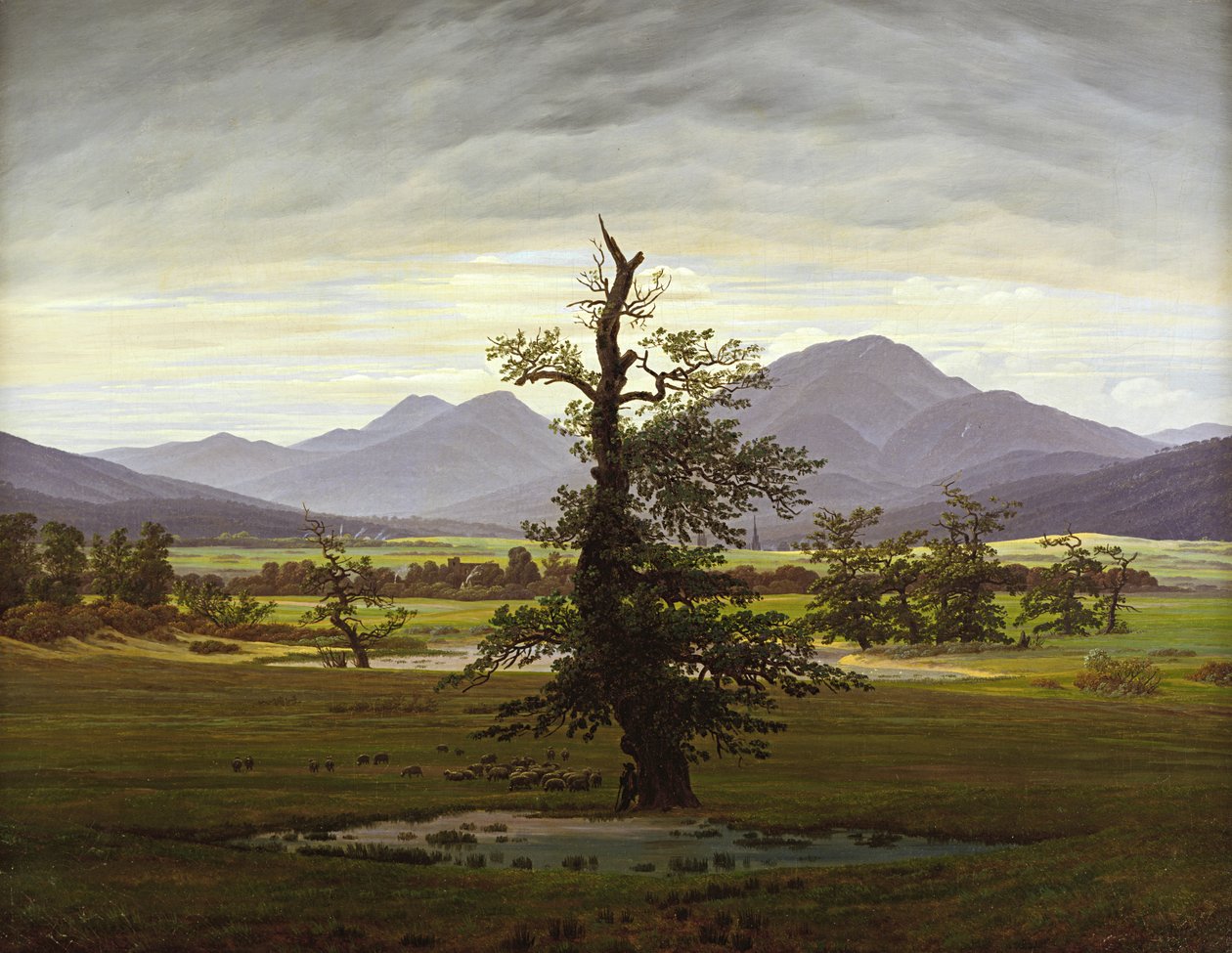 Eenzame boom door Caspar David Friedrich