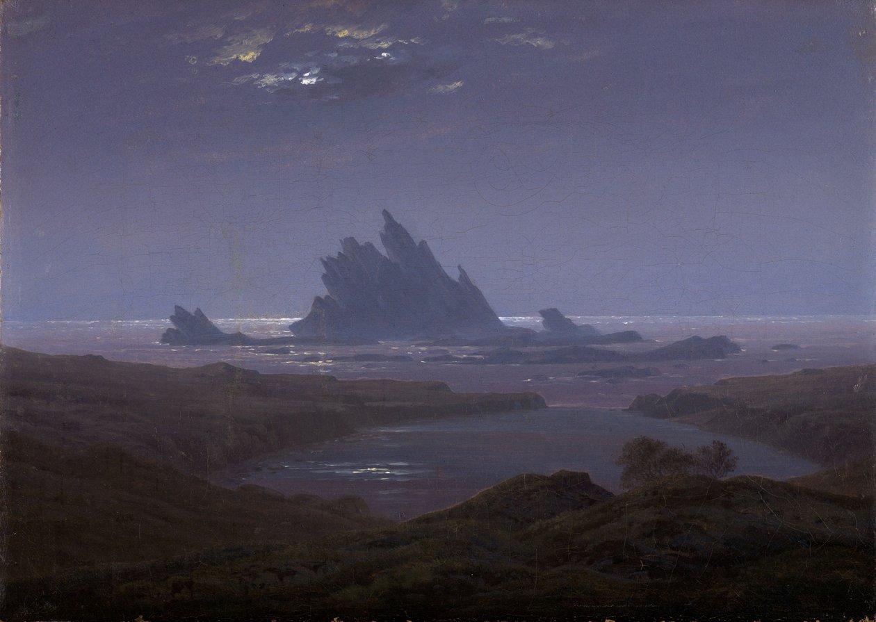 Rotsrif aan het strand door Caspar David Friedrich